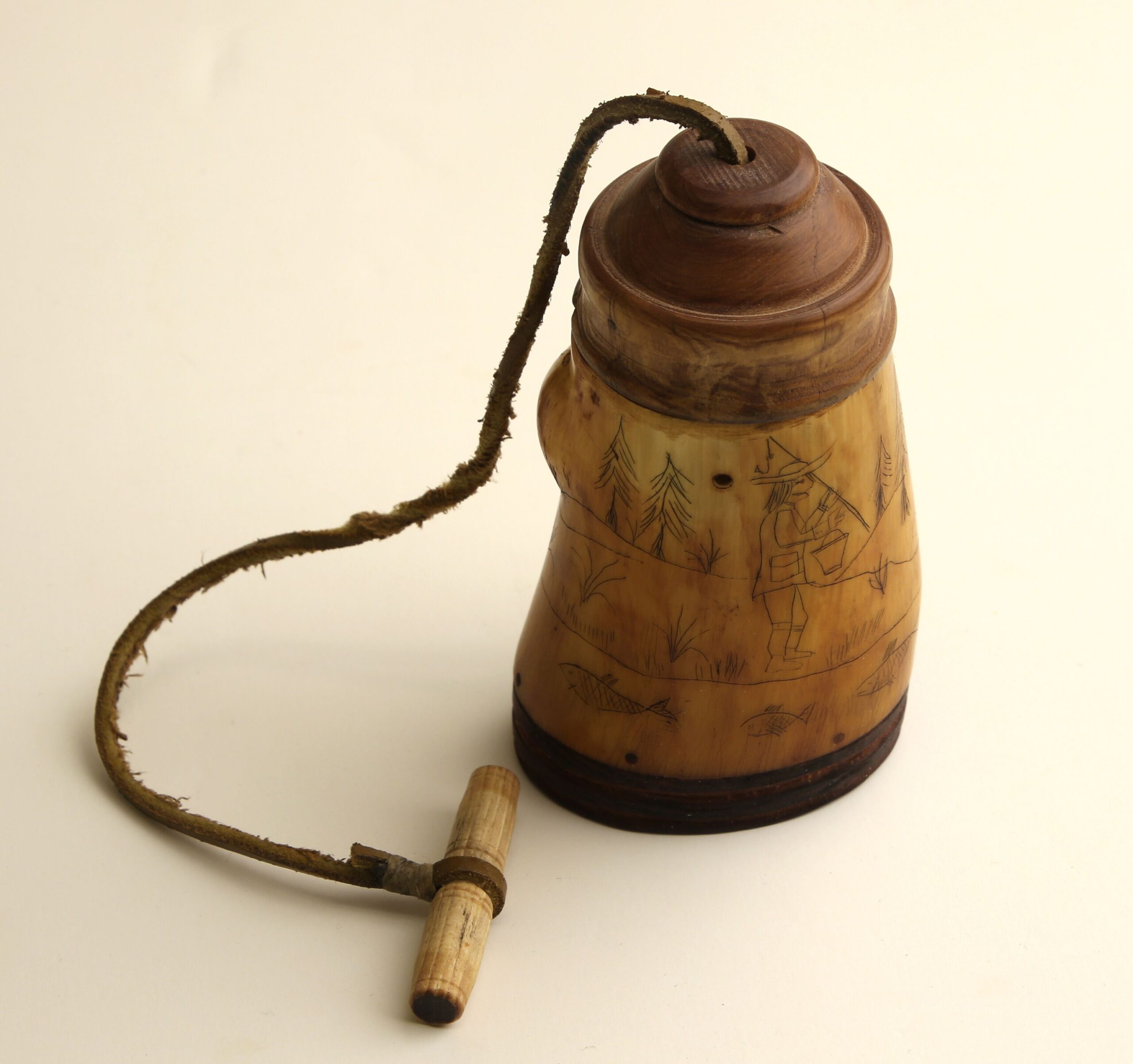 Fishing Themed Powder Horn & Bait Horn Set by Albert Emanuel